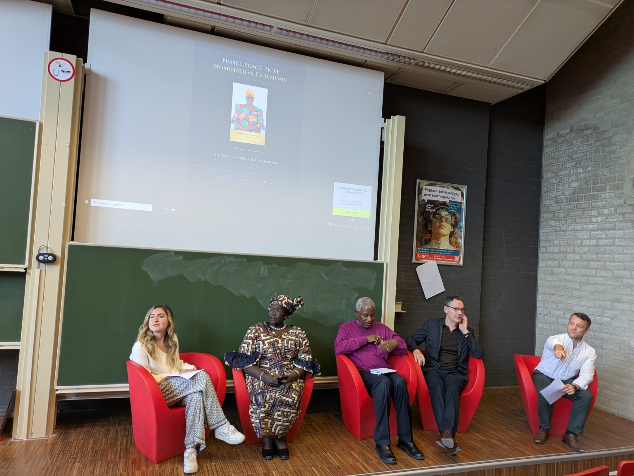 Nobel Peace Prize nomination ceremony at VU Amsterdam, May 2026